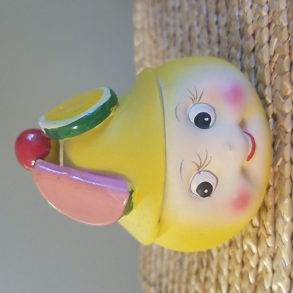 Vintage anthromorphic jar. Whimsical Candle.